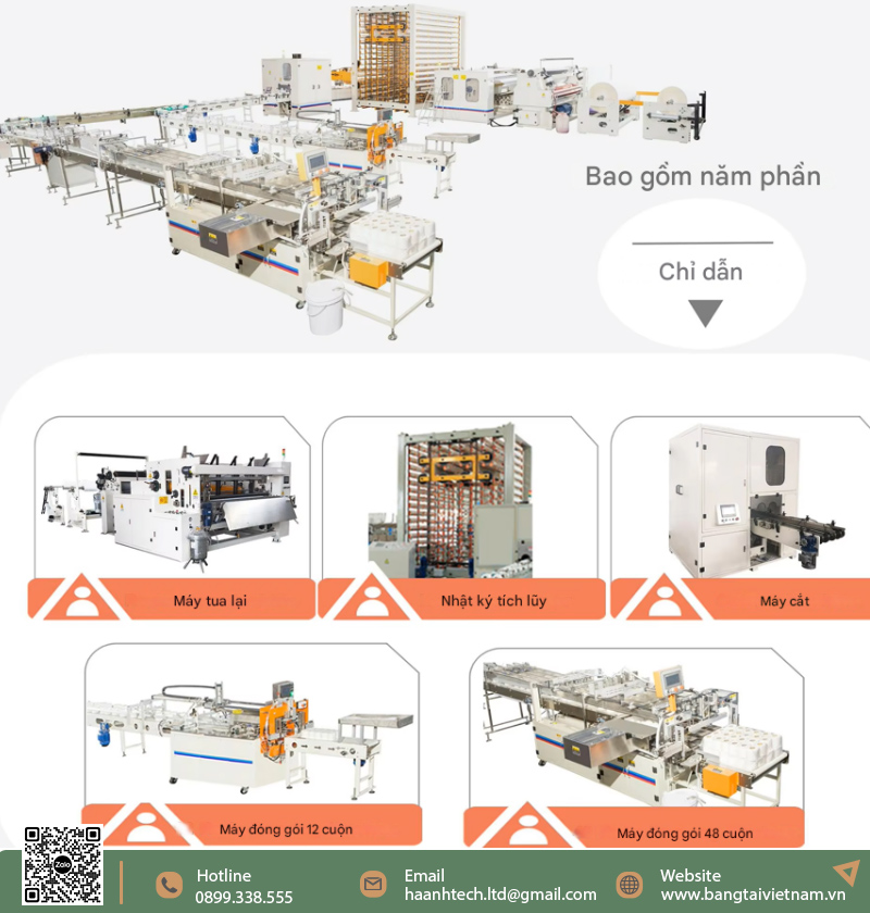 Thiết bị trong dây chuyền sản xuất giấy vệ sinh